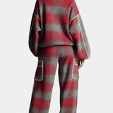 Oléna Urban Checkered Color-Block Ensemble