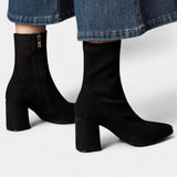 Célie Pointed Toe Ankle Boots with Block Heel
