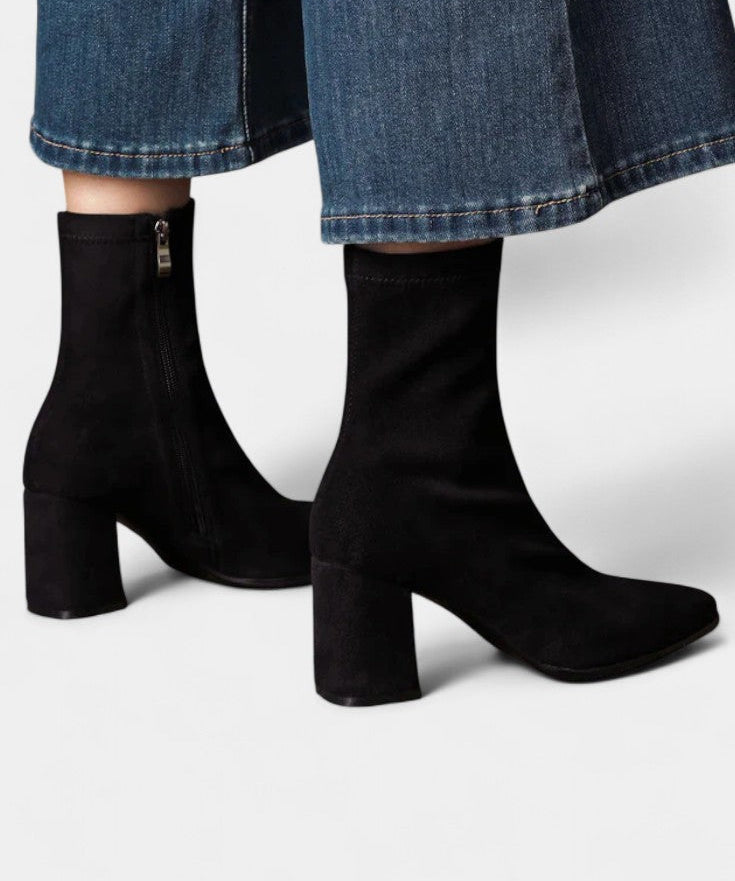 Célie Pointed Toe Ankle Boots with Block Heel