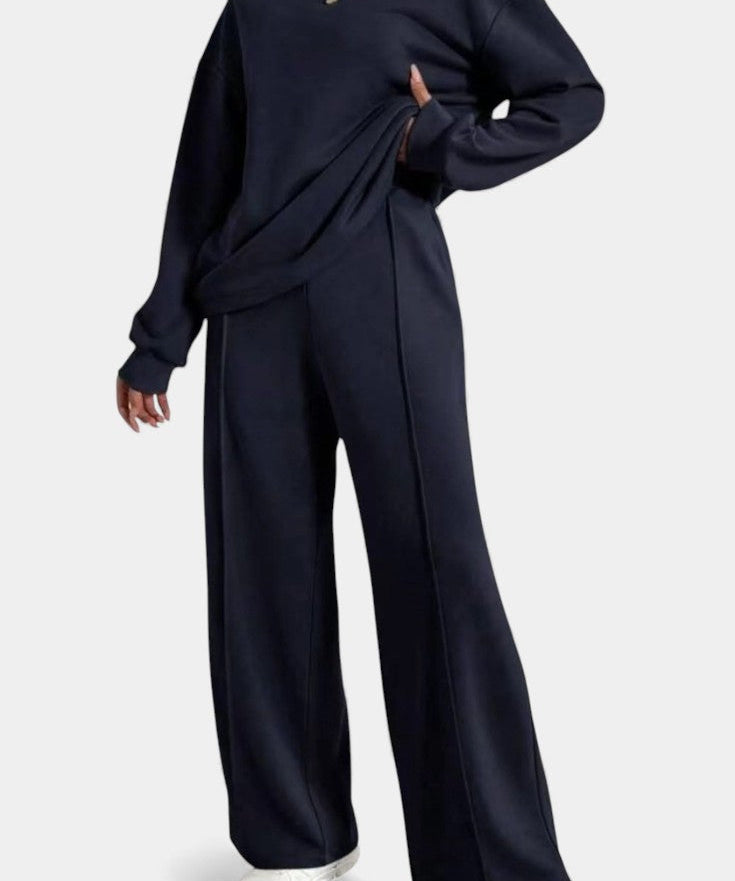 Tiara Lounge Set: Sweatshirt & High-Waisted Trousers