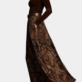 Liliya Vintage Stretch Velvet Ensemble with Paisley Maxi Skirt