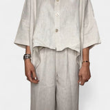 Ailany High Neck Structured Ensemble with Asymmetrical Waist Trousers