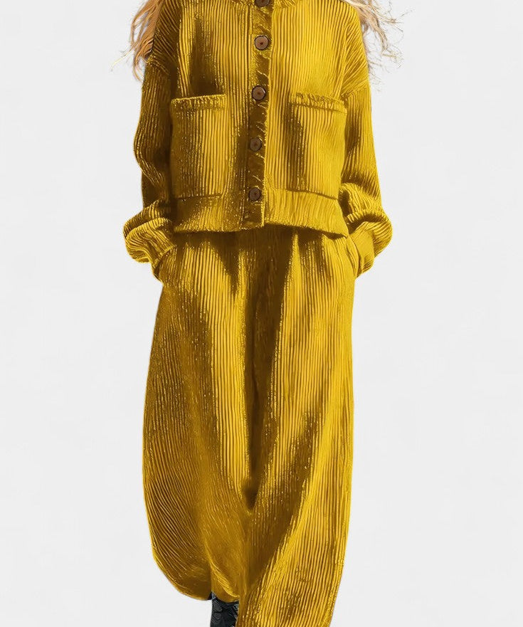 Magali Knit Cardigan & Wide-Leg Pants Ensemble