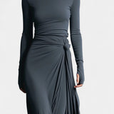 Gray Armelle Long Wrap Dress
