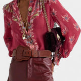 Bohemian Print Ruffled Chiffon Set by Amancia