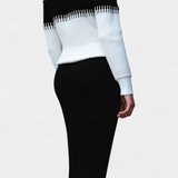 Sidonie Two-Tone Long Sleeve Midi Knit Dress Ensemble