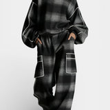 Oléna Urban Checkered Color-Block Ensemble