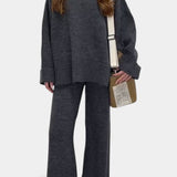 Quirina Relaxed Ensemble with Round Neckline and Flowing Pants
