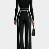 Kirralee Set Featuring a Stylish High Collar and Flared Wide Leg Pants