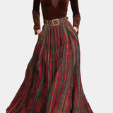 Shana Lace Ensemble with Red Checkered Skirt and Belt