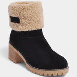 Luise Sienna Faux Fur Block Heel Ankle Boots
