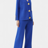 Aireen Classic Cardigan Set with Wide-Leg Trousers