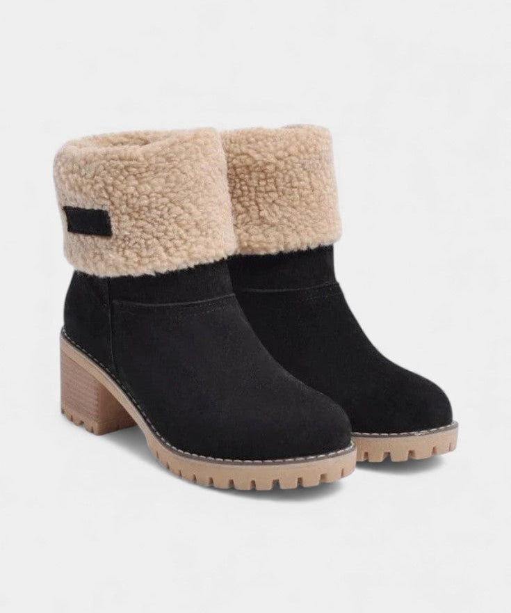Luise Sienna Faux Fur Block Heel Ankle Boots
