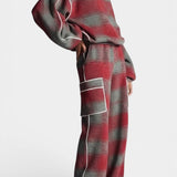 Oléna Urban Checkered Color-Block Ensemble