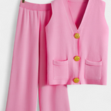 Jacey Knit Vest with Wide-Leg Trousers