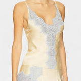 Mirren Satin and Lace Contrast Set with Flowing Midi Skirt