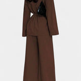 Amy V-Neck Blazer and Flared Pants Set