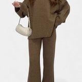 Quirina Relaxed Ensemble with Round Neckline and Flowing Pants
