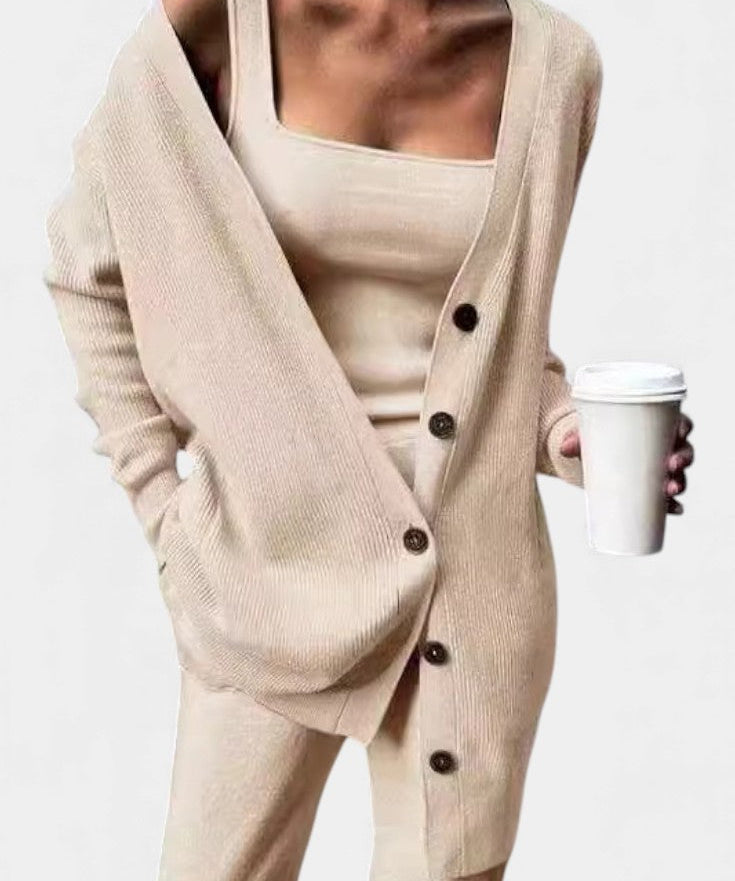 Clélia Cozy Three-Piece Knit Set