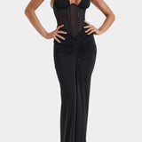Angelina Mesh Corset Halter with Gathered Maxi Skirt Ensemble