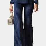Chic Striped Double-Breasted Tailored Set - Mahé