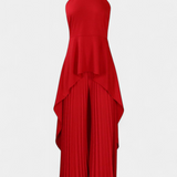 Chrysoula Asymmetrical Sleeveless Outfit with Pleated Trousers