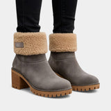 Luise Sienna Faux Fur Block Heel Ankle Boots