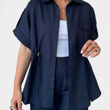 Lani Relaxed Fit Two-Piece Linen and Cotton Set
