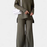 Florisse Stylish Casual Knit Set with Side Slit
