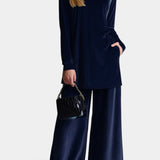 Tifenn Velvet High Neck Split Jumpsuit