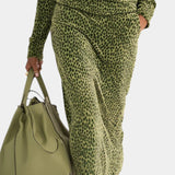 Avdotya Vintage Leopard Print High Collar Ensemble