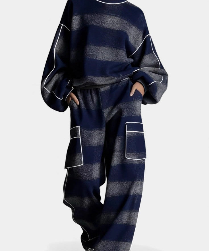 Oléna Urban Checkered Color-Block Ensemble