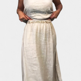 Meliora Linen-Cotton Set with Sleeveless Vest and Maxi Skirt