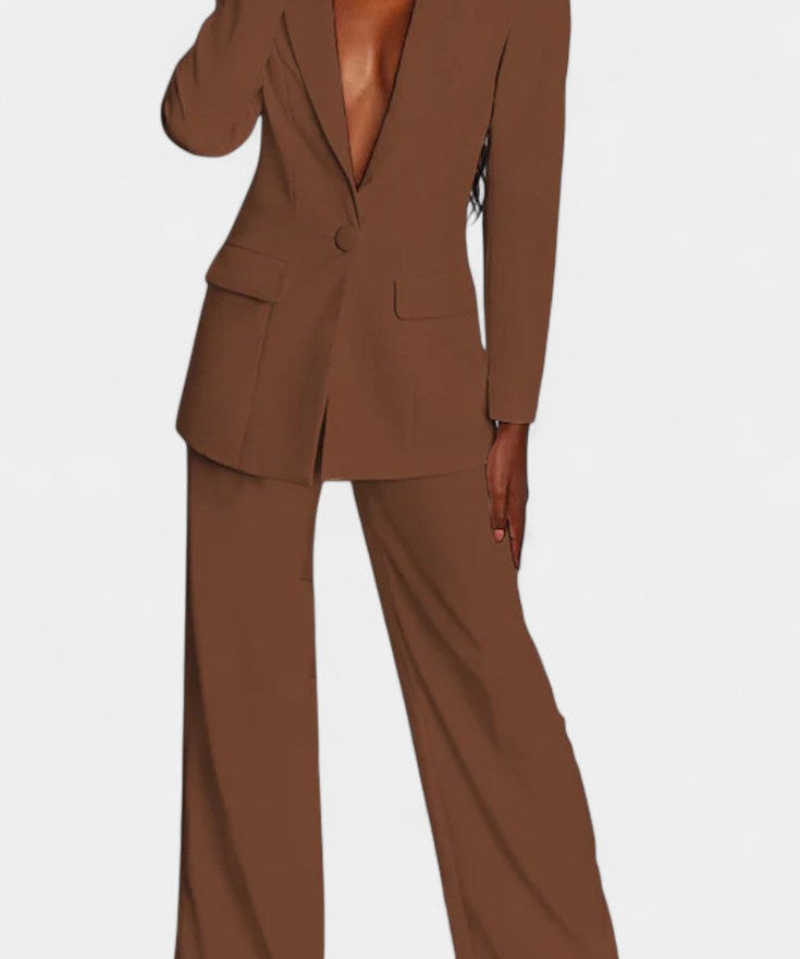 Marnie Blazer and High-Waisted Pants Ensemble