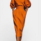 Soizic Structured Top and Midi Skirt Two-Piece Set