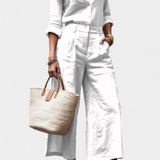 Sabina Easygoing Set with Flowing Top and Capri Trousers