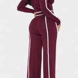 Krystelle Off-Shoulder Set with Bold Striped Accents