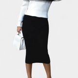 Sidonie Two-Tone Long Sleeve Midi Knit Dress Ensemble