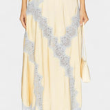 Mirren Satin and Lace Contrast Set with Flowing Midi Skirt