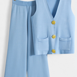 Jacey Knit Vest with Wide-Leg Trousers