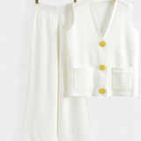 Jacey Knit Vest with Wide-Leg Trousers