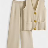 Jacey Knit Vest with Wide-Leg Trousers