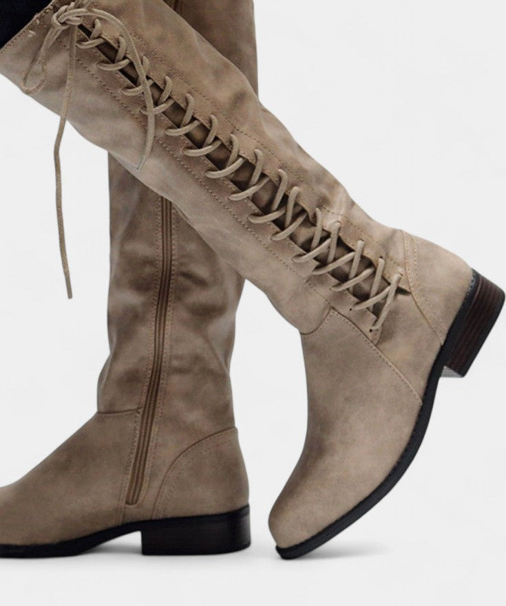 Minvera Cushioned Sole High Boots with Versatile Style