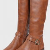 Sienna Buckled High Boots with Zipper Closure