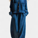 Magali Knit Cardigan & Wide-Leg Pants Ensemble