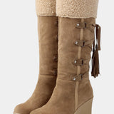Palmyre Wedge-Heeled Winter Boots with Cozy Fur Lining
