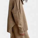 Xylia Knit Set with Turtleneck and Wide-Leg Trousers
