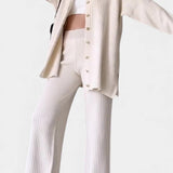 Striped Jacquard Knit Two-Piece Set with Thoughtful Design