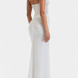 Angelina Mesh Corset Halter with Gathered Maxi Skirt Ensemble