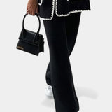 Xandra Two-Piece Ensemble: Trimmed Jacket and Casual Pants Set